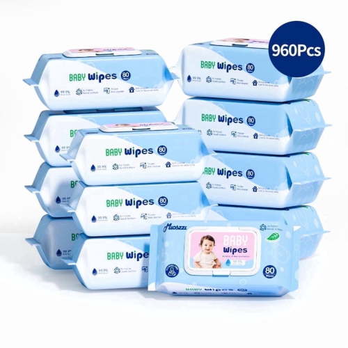 Mioszzi Hospital Grade Hypoallergenic Baby Wipes, Plant-Based Soothing for Newborns, 12 Packs 960 Wipes