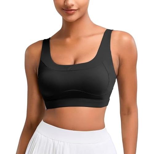 High Impact Sports Bras for Women Running Bra Workout Bra U Back Sports Bra Scoop Neck Padded