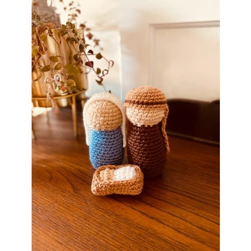 Crochet Nativity Set Handmade Christmas Decor Amigurumi Nativity Scene Family Gift