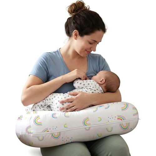 Little Grape Land U-Shaped Nursing Pillow with Washable Cover,Rainbow