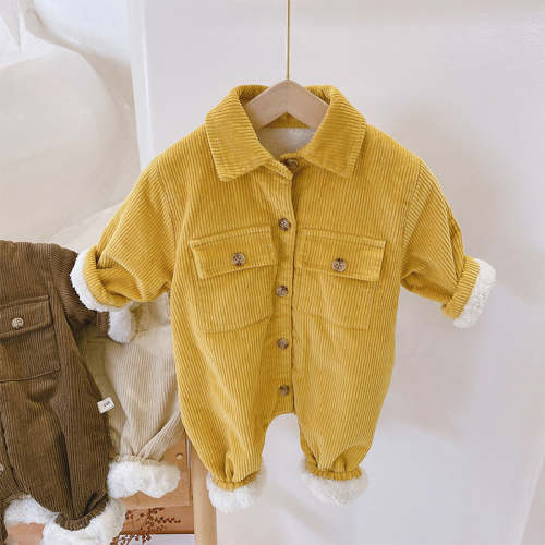 Baby Fleece Lined Corduroy Romper