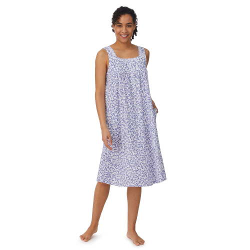 Aria Women's Sleeveless Cotton Nightgown with Lace Details and Pockets, Sizes XS-5X