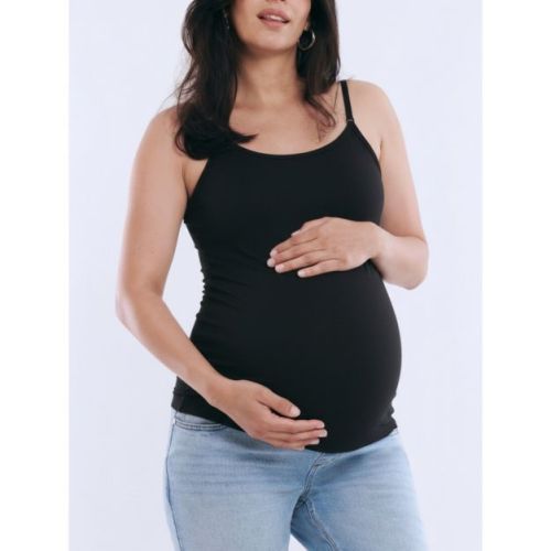 Women's Clip Down Nursing Tank Top Cami - Black - Size: Medium - Motherhood Maternity