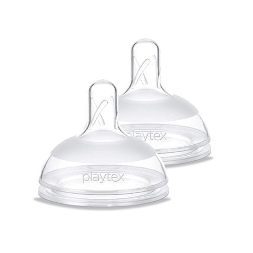 Playtex Baby NATURALATCH Comfort Wide Neck Nipples for Babies 0+ Months, Slow Flow (2 Count), Feeding Essentials for Newborn and Breastfeeding Babies