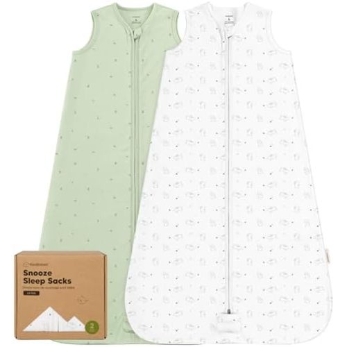 KeaBabies 2-Pack Baby Sleep Sacks, Zipper Wearable Blanket - 0.5TOG Organic Cotton, Lightweight, Soft and Cozy