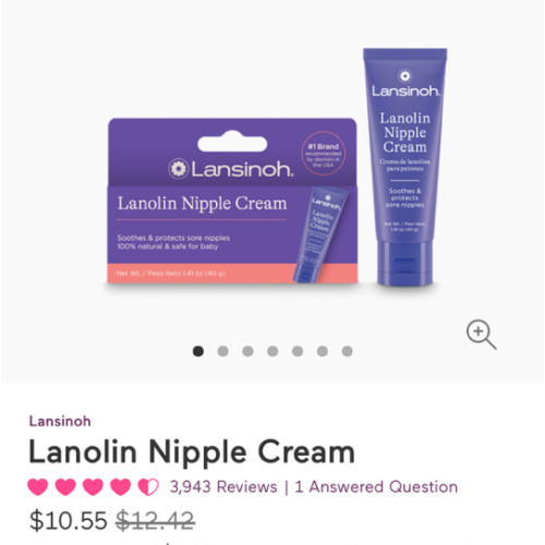 Amazon.com: Lansinoh Lanolin Nipple Cream Safe for Breastfeeding Baby, 100% Natural Nipple Butter for Mom, Breastfeeding Essentials, 1.41 Ounces : Baby