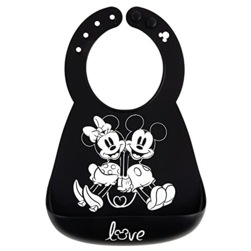 Bumkins Bibs, Silicone Pocket for Babies, Baby Bib for Girl or Boy, for 6-24 Months Up to Toddler, Essential Must Have for Eating, Feeding, Baby Led Weaning Supplies, Mess Saving, Mickey and Minnie