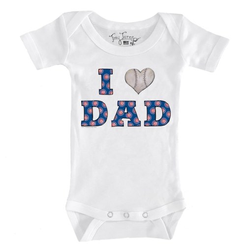 Infant Chicago Cubs Tiny Turnip White I Love Dad Bodysuit