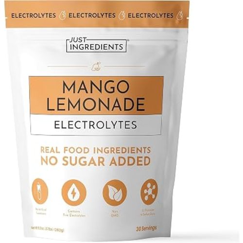 JUST INGREDIENTS Mango Lemonade Electrolytes - No Sugar - 30 Servings