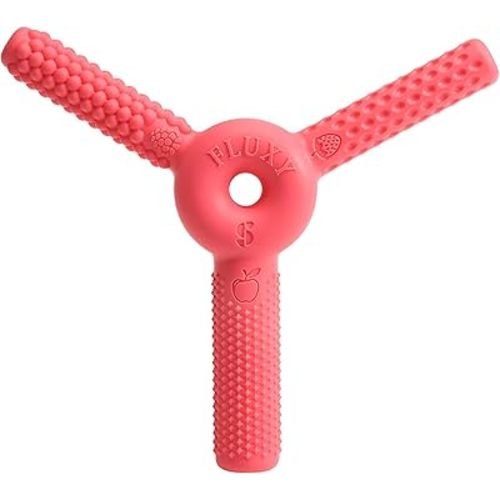 FLUXY Oral Sensory Toys for Kids and Toddlers, Stimulation Motor Therapy Aid with Soft, Flexible Textures, Build Tongue and Mouth Strength, Relieve Stress and Fidgeting (Red)