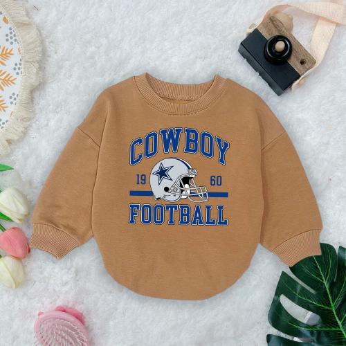 Cowboy Football Baby Romper, Western Baby Outfit, Football Baby Shirt, Toddler Sports Sweatshirt, Cowboy Theme Baby Clothes