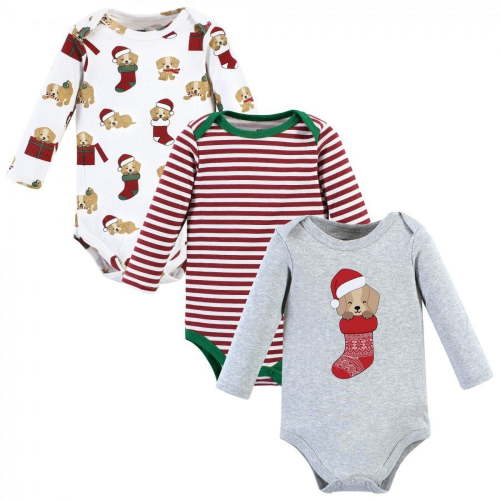 Hudson Baby Cotton Long-Sleeve Bodysuits, 3- Pack, Newborn- 24 Months