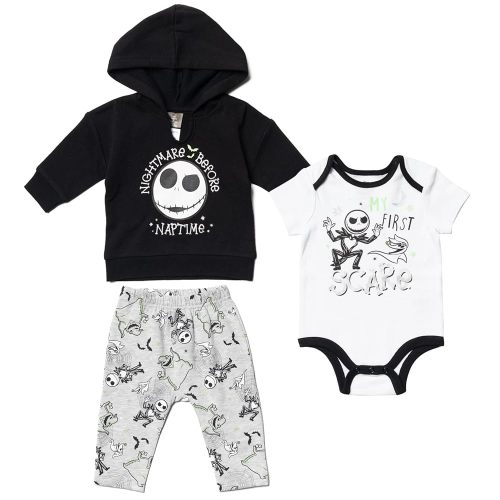 Disney Classics Winnie the Pooh Mickey Mouse Baby Hoodie Bodysuit and Pants 3 Piece Outfit Set (Newborn - 24 Months)