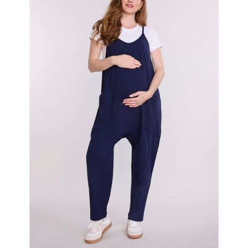 Women's Sleeveless Relaxed Fit Maternity Jumpsuit | Motherhood Maternity