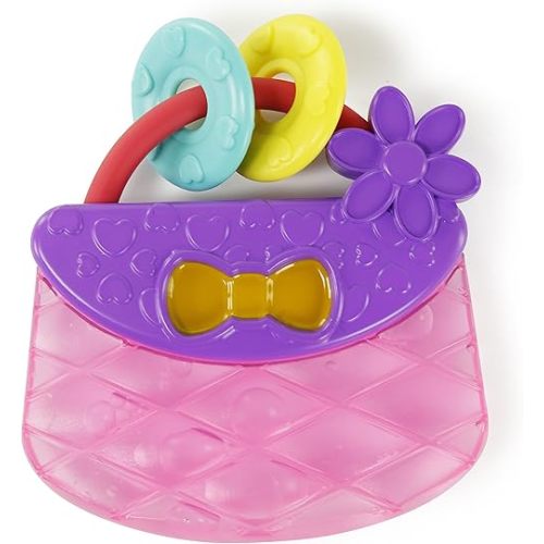 Bright Starts Carry & Teethe Purse Chillable Teether Toy, Ages 3 Months +, Pretty in Pink