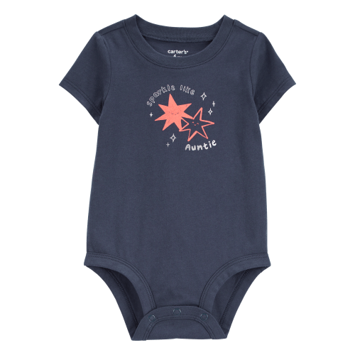 Baby Sparkle Like Auntie Short-Sleeve Bodysuit - Gray - Carter's | Carter's