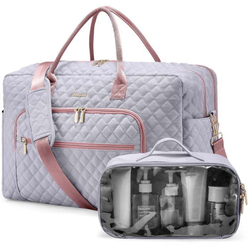 Lovevook Travel Duffle Bag,Carry-on Weekender Bag for Women with Separate Laptop Compartment,Yoga Gym Bag Hospital Overnight Bag with Dry/Wet Pocket Seperate Shoe Bag & Toiletry Bag