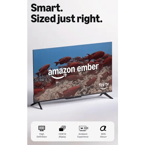Amazon Ember 32" 2-Series with Fire TV (newest model), HD smart TV with Alexa Remote, fast streaming, Dolby Audio, Ambient Experience, free and live TV, find shows faster with Alexa+