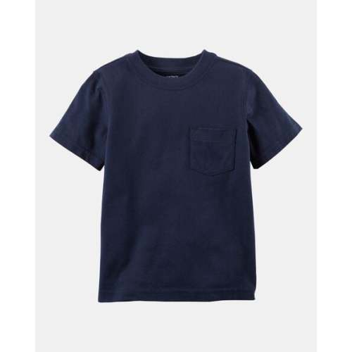 Baby Solid Short-Sleeve Pocket Tee - Navy | Carter's