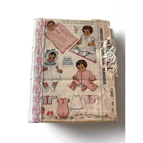 Handmade Baby Girl Junk Journal - Vintage Style Memory Book - Keepsake Baby Book