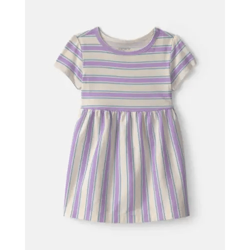Baby Girl Striped Short-Sleeve Dress - Blue | Carter's