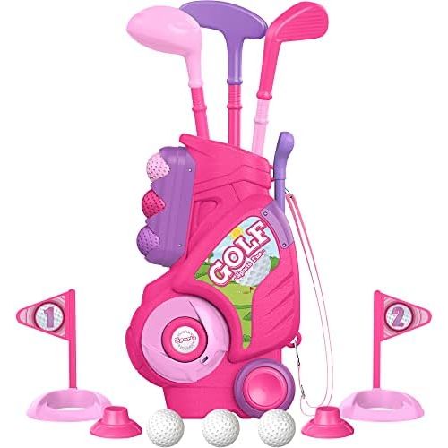 Liberry Toddler Golf Clubs Set Toy for 1 2 3 4 Years Old Girls Boys, Pink