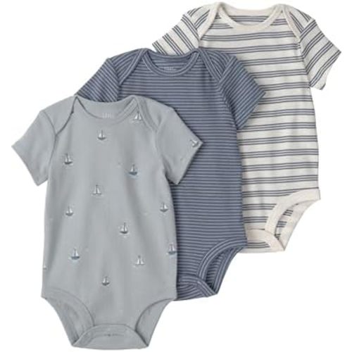 little planet by carter's unisex-baby 3-pack Short Sleeve Bodysuits Made With Organic Cotton