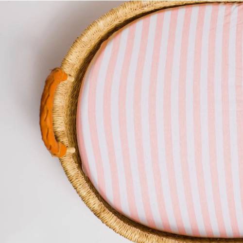 Fitted OEKO-TEX Cotton Changing Pad Cover Pink Stripes Contour Diaper Changing Pad Sheet For Baby Girl Nursery Bedding Essentials Decor Girl