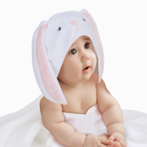 Lambs & Ivy Baby/Infant Luxury Cotton Terry Bunny Hooded Bath Towel