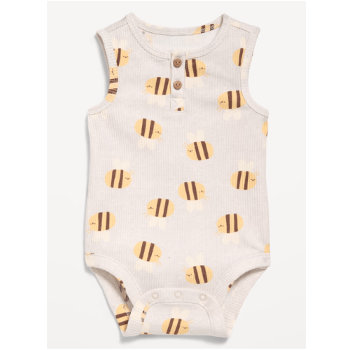 Sleeveless Ribbed Henley Bodysuit for Baby