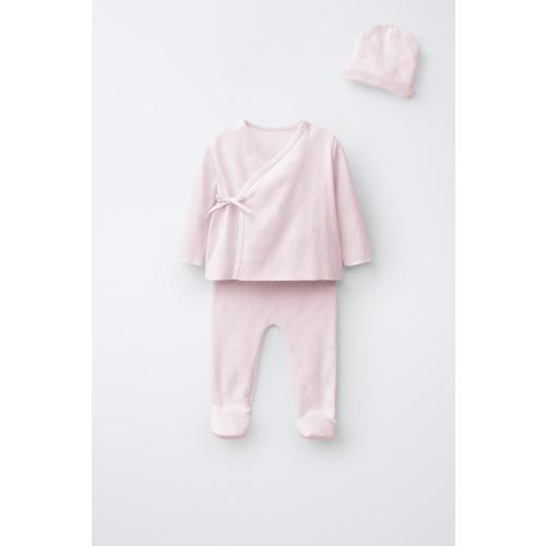 Zara Newborn Heart Set with Hat - Pink