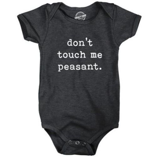 Baby Bodysuit Don't Touch Me Peasant Funny Novelty Offensive Graphic Jumper for Infants - Crazy Dog Baby Bodysuit