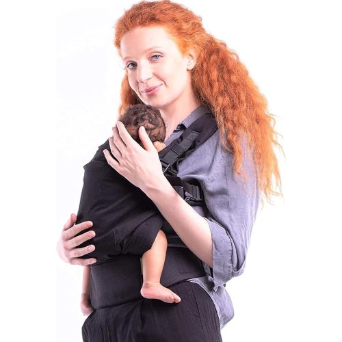 Boba X Baby Carrier - Newborn to Toddler Adjustable Porte-Bébé, 2-in-1 Convertible Front and Backpack Carrier 7 to 45 lbs, Ergonomic Baby Carrier with Crossable Straps (Black Beauty)