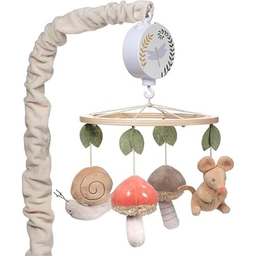 Lambs & Ivy Mushroom Meadow Musical Baby Crib Mobile Soother Toy