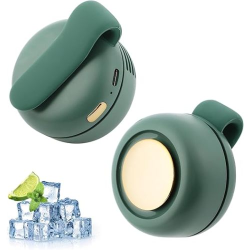 Portable Silent Mini Bladeless Electric Fan,Mini Whirlwind Fan for Waist Clip Fan(3-Speed),Hands-Free Neck Fan suitable for Outdoor & Travel & Office,Travel Accessories (Green)