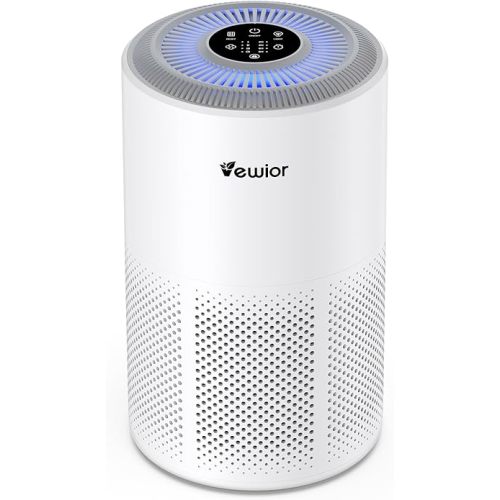 Air Purifiers for Home Large Room Up to 1800 ft², VEWIOR H13 True HEPA Air Filter for Bedroom with Night Light, Fragrance Sponge, Sleep Mode, Timer, Air Cleaner for Smoke, Dander, Pollen