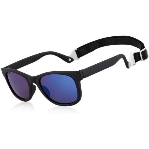 MAXJULI Baby Infant Sunglasses Safe, Soft, With Adjustable Strap 0-24 Months BPA Free 7002