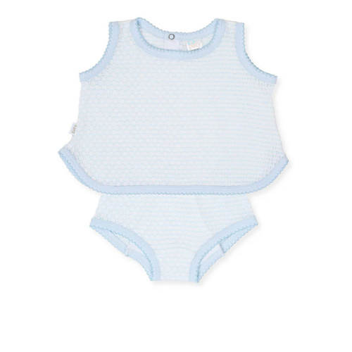 Paty Knit Pinstripe Diaper Set with Pima Trim - PatyInc