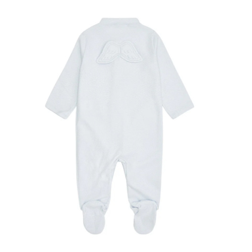Angel Wing Pointelle Sleepsuit in Blue | Over The Moon
