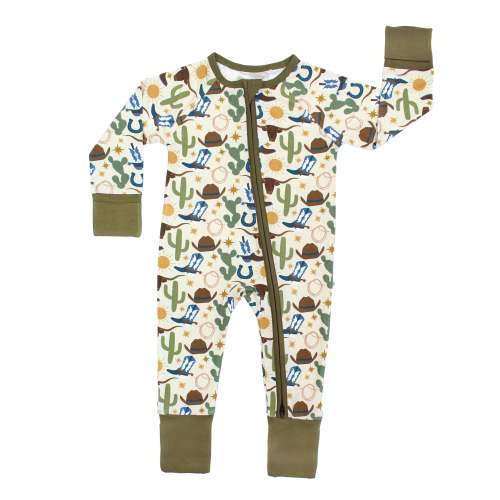 Howdy Western Bamboo Convertible Baby Pajamas