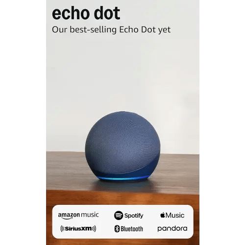 Amazon Echo Dot (newest model) - Vibrant sounding speaker with Alexa+ Early Access, Great for bedrooms, dining rooms and offices, Deep Sea Blue