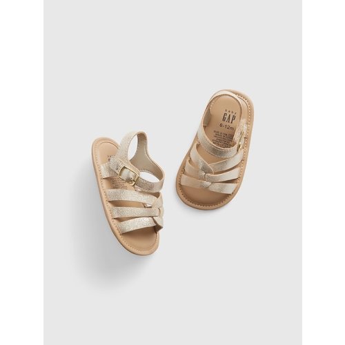 Baby Strappy Sandals in metallic gold, size: 0-3 M