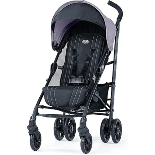 Chicco Liteway Stroller, Compact Fold Baby Stroller with Canopy, Lightweight Aluminum Frame Umbrella Stroller, for Use with Babies and Toddlers up to 40 lbs. | Lavender/Purple