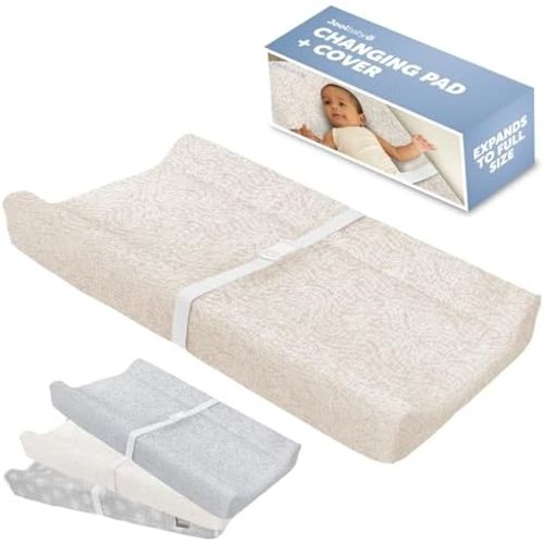 Jool Baby Soft Changing Pad + Washable Cover - (Wave Pattern, Oatmilk)