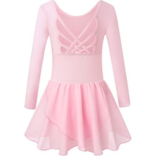 Girls Tank Ballet Leotards with Skirt Toddler Dance Dress,Cute Butterfly Hollow Back