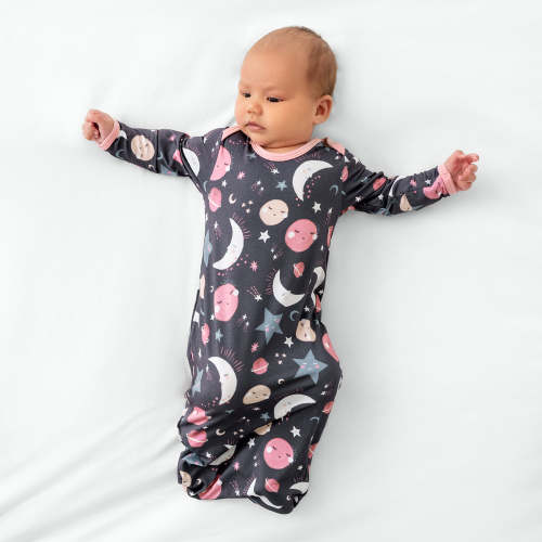 Pink To the Moon & Back Infant Gown - Little Sleepies