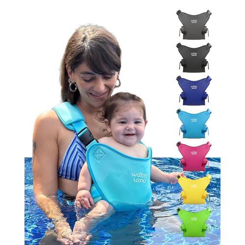 WaterLand Baby Carrier - Innovative Carrier You Can Use Both in Water & Land - Waterproof Infant Chest Holder with Adjustable Straps, Lightweight Toddler Harness for Pool & Beach (KeylimeGreen)