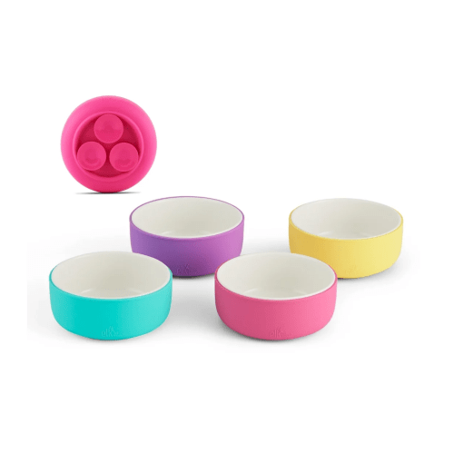 Porcelain Bowl with Silicone Suction Sleeves