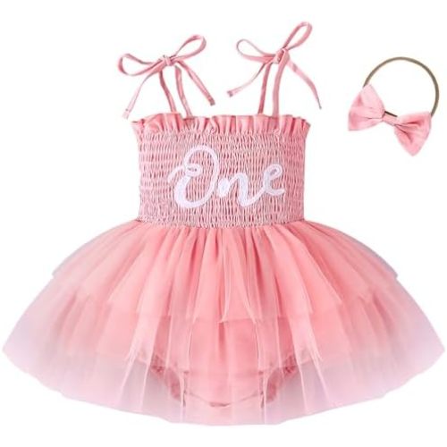 ChuYuKu Baby Girl 1st Birthday Outfit Romper Dress