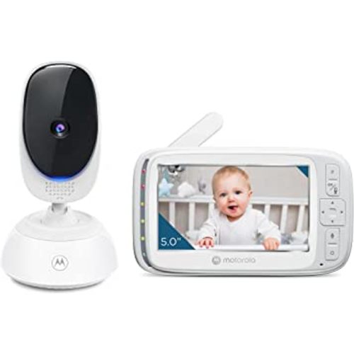 Motorola VM75 Indoor Video Baby Monitor with Camera - 480x272p, 1000ft Range 2.4 GHz Wireless 5" Screen, 2-Way Audio, Remote Pan, Digital Tilt, Zoom, Room Temperature Sensor, Lullabies, Night Vision